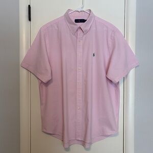 Ralph Lauren Polo Mens S/S Pink Stripe Seersucker Button-Down Shirt XXL/2XL Pony